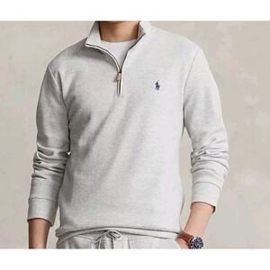 Polo Ralph Lauren 1/4 Zip Sweater Estate Rib Lt Grey Pullovers Long Sleeve XL